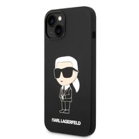 Karl Lagerfeld KLHMP14MSNIKBCK iPhone 14 Plus 6.7" juodas silikoninis dėklas Ikonik, magnetinis (MagSafe)