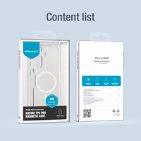 Nillkin Nature Pro šarvuotas dėklas su magnetiniu žiedu Samsung Galaxy S24+ telefonui - baltas