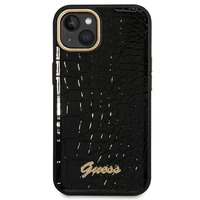 Guess GUHCP14MHGCRHK iPhone 14 Plus 6.7 "juodas/juodas kietas dėklas Croco Collection