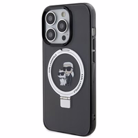 Karl Lagerfeld KLHMP15XHMRSKCK iPhone 15 Pro Max 6.7" juodas kietas dėklas su stovu Karl&Choupette MagSafe