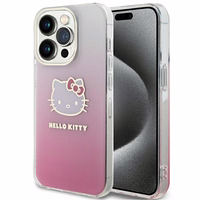 Hello Kitty IML gradiento elektropinis katės galvos dėklas telefonui iPhone 14 Pro - rožinis