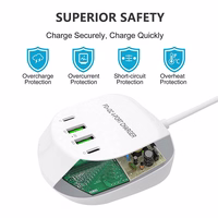 Kelioninis įkroviklis T3P+ - 2xType C + 2xUSB - QC + PD 40W baltas