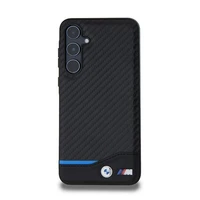 BMW Leather Carbon dėklas telefonui Samsung Galaxy A55 - juodas