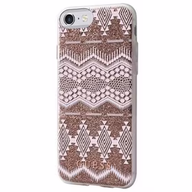 Guess GUHCP7TGTA iPhone 7/8/SE 2020/ SE 2022 taupe kietas dėklas Aztec Tribal 3D