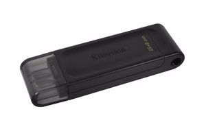 Kingston Technology DataTraveler 70 USB atmintukas 64 GB C tipo USB 3.2 Gen 1 (3.1 Gen 1) Juoda
