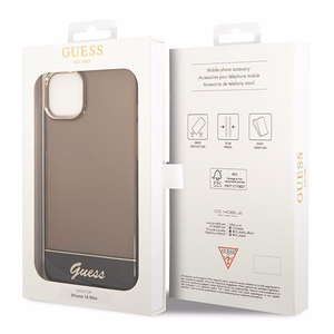 Guess GUHCP14SHGCOK kietas dėklas iPhone 14 6,1" Translucent – juodas