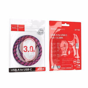 Кабель USB A - USB C Hoco 3A 1 м X116 градиент фиолетовый