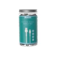 Devia kabelis Kintone V2 EC406 USB - Lightning 1,0 m 2,1A baltas rinkinys 30 vnt.