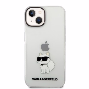 Karl Lagerfeld Ikonik Choupette dėklas telefonui iPhone 14 Plus - permatomas