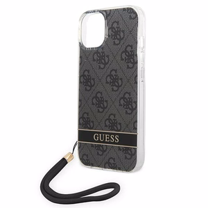 Guess GUOHCP14MH4STK iPhone 14 Plus 6.7" чёрный/чёрный жёсткий чехол 4G Print Strap