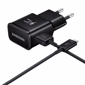 Samsung EP-TA200EBE USB-A 15W sieninis įkroviklis su EP-DR140ABE USB-A - USB-C kabeliu (OOB Bulk - pakaitinė pakuotė) - juodas