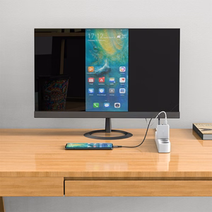 Acefast 2in1 įkroviklis GaN 65W USB Type C / USB, HDMI adapteris 4K @ 60Hz (rinkinys su kabeliu) baltas (A17 baltas)