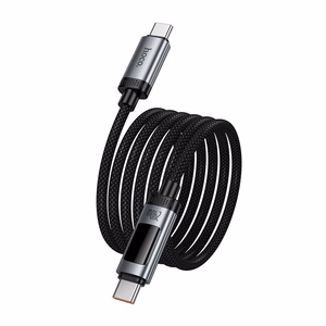 Kabelis USB A į USB C Hoco PD 6A 240W 1,2 m U148 su skaitmenine indikacija - juodas