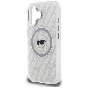 Karl Lagerfeld IML Karl Head Logo MagSafe dėklas iPhone 16 - pilkas