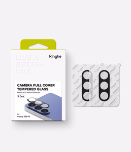 Ringke Camera Full Cover 2-Pack Tempered Glass for Samsung Galaxy S26 FE - Black