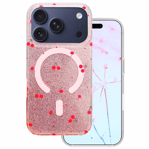 Cherry Mag dėklas skirtas iPhone 17 Pro Max / 18 Pro Max 6,9'' su blizgučiais
