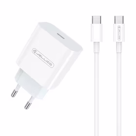 Įkroviklis Jellico AK180 20W USB-C + USB-C to USB-C cable 1.0m baltas