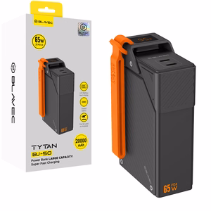 Blavec BJ-50 Tytan išorinė baterija, 20 000 mAh, 65 W, 2× USB-C (PBBJ50A), juoda