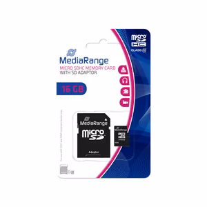 MediaRange Micro SDHC 16GB C10 с адаптером MR958