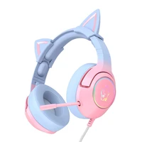 ONIKUMA K9 Pink and Blue Gaming Headphones