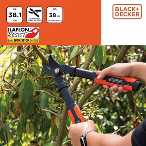 Šakų žirklės BLACK+DECKER su prasilenkiančiais ašmenimis, 38,1 cm
