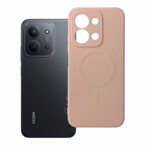 Case for Xiaomi Redmi 15C (173,16 x 81,07 x 8,2) Silicone Mag Cover compatible with MagSafe (camera protection) pink