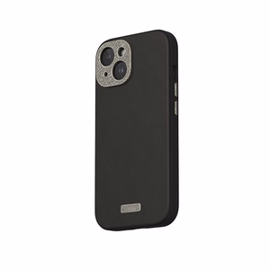 Moshi Napa MagSafe aukštos kokybės veganiškos odos dėklas, skirtas iPhone 15, „Midnight Black“ spalvos