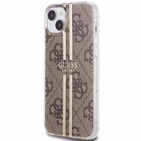 Guess IML 4G Gold Stripe dėklas telefonui iPhone 15 Plus / 14 Plus - rudas