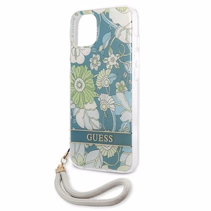Guess GUHCP13MHFLSN iPhone 13 6.1" žalias/žalias kietas dėklas Gėlių Dirželis