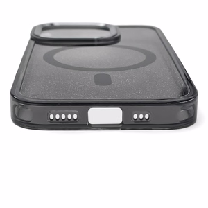 Blizgus dėklas MagSafe iPhone 16 - juodas su blizgučiais