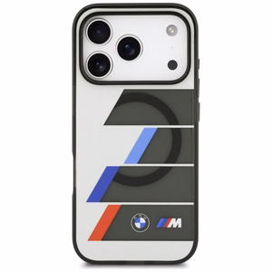 BMW M IML metaliniai mygtukai trispalvės linijos magnetinis dėklas telefonui iPhone 17 Pro - pilkas