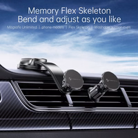 FORCELL F-GRIP MagFlex magnetinis automobilio laikiklis priekinio stiklo / prietaisų skydelio / oro angai juodas