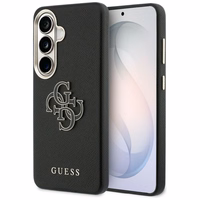 Guess dėklas Grained Big 4G Metal Logo skirtas Samsung Galaxy S26 Plus juodas