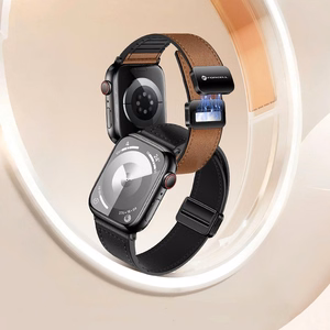FORCELL F-DESIGN FA21 ekologiškos odos dirželis APPLE laikrodžiui 38 / 40 / 41 mm juodas