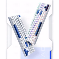 Machenike K500B-B87 Laidinė mechaninė žaidimų klaviatūra su apšvietimu, Red Switch - baltas