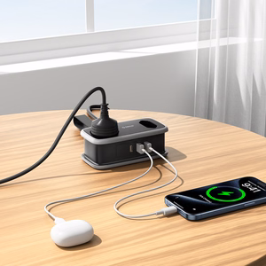 Orico AP3 65W GaN 6in1 maitinimo blokas 2x AC + 2x USB-A + 2x USB-C - juodas