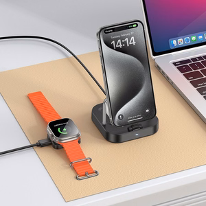 Беспроводное зарядное устройство Hoco 3in1 3A 5W совместимое с Apple Watch CQ16A чёрное