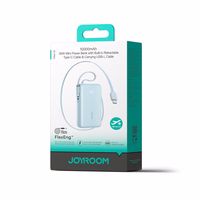 "Joyroom JR-PR2L" 10000 mAh 35 W maitinimo bankas su integruotu ištraukiamuoju USB-C kabeliu ir "Lightning" laidu - mėlynas