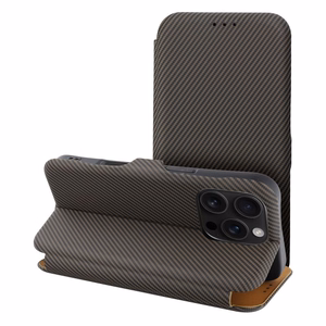 FOLIO šoninis magnetinis knygos tipo dėklas telefonui IPHONE 14 PRO MAX rudas