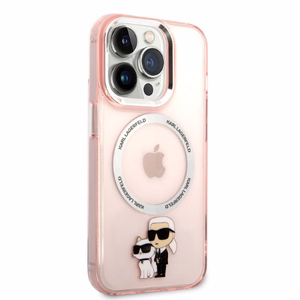 KARL LAGERFELD KLHMP14XHNKCIP IPHONE 14 PRO MAX 6.7 "DĖKLAS ROŽINIS/ROŽINIS ICONIC KARL & CHUPETTE MAGSAFE