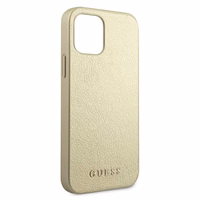 Guess GUHCP12LIGLGO iPhone 12 Pro Max 6.7" auksinis/auksinis kietas dėklas Iridescent