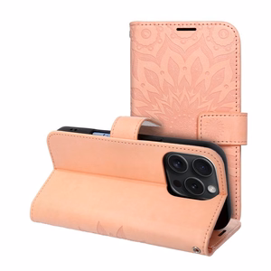 MEZZO knygos dėklas IPHONE 16 Pro mandala persikų pūkas