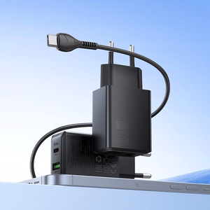 Įkroviklis telefonui Hoco USB A + USB C QC3.0 PD AFC 3A 30W + kabelis USB C į USB C N71 juodas