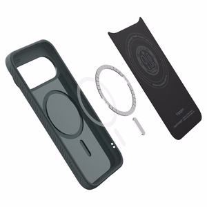 Spigen Liquid Air Mag MagSafe dėklas, skirtas Google Pixel 11 Pro XL, tamsiai žalias