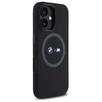 BMW M Silikoninis Spausdintas Žiedas Magnetinis dėklas iPhone 16 - juodas