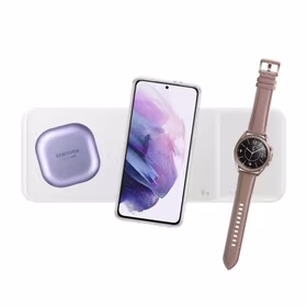 Bevielis įkroviklis Samsung "Trio" EP-P6300TWEGEU baltas 25W (su įkrovikliu ir laidu komplekte) / 100% Genuine /