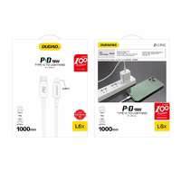 Dudao L6X USB-C - Lightning PD 20W 1m kabelis - baltas