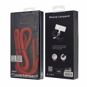 Audi universalus telefono dirželis 120cm 10mm per petį raudonas AUS-CBL10-RSQ/D1-RD