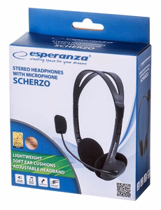 Esperanza EH102 headphones/headset Wired Head-band Calls/Music Black