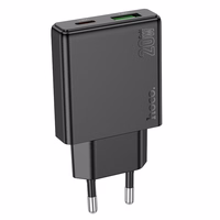 Įkroviklis Hoco Slim N38 (1xUSB-C; 1xUSB 20W) juodas